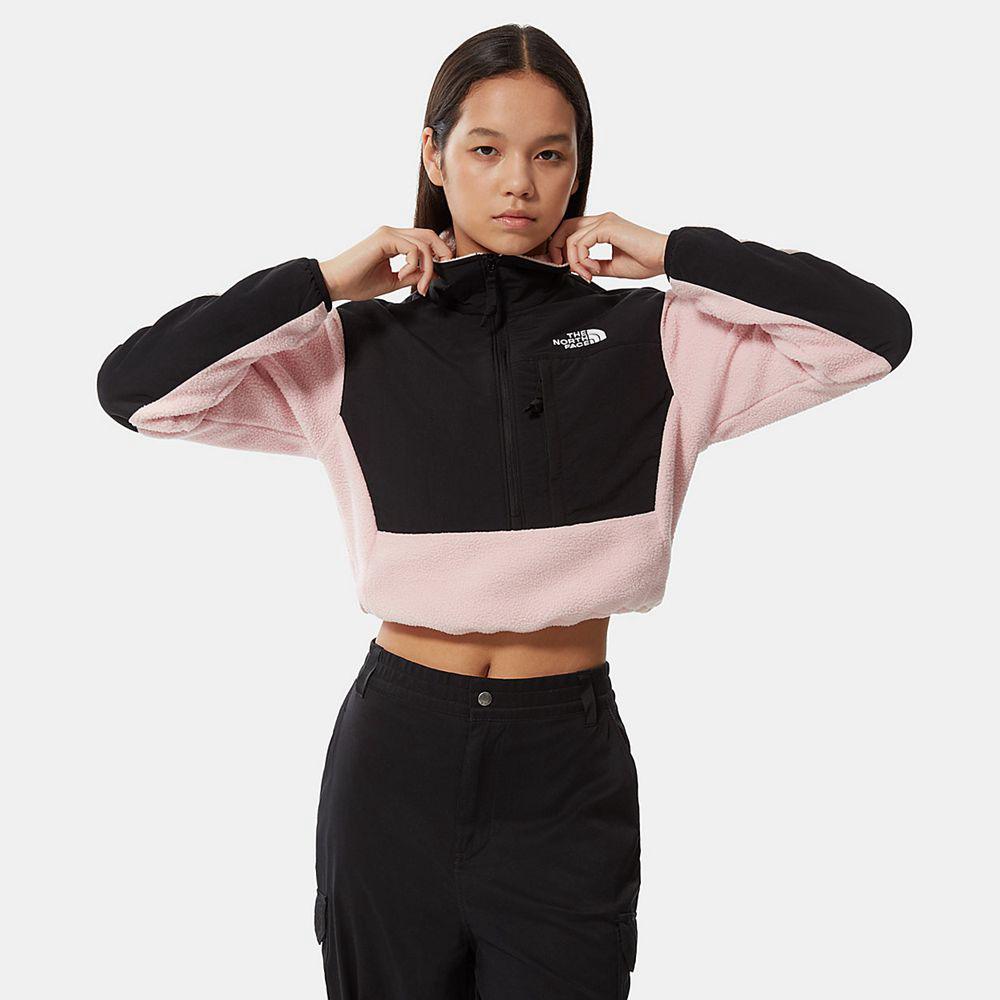 The North Face Cropped Denali Γυναικεια Fleece - Ροζ (ZTYM01346)
